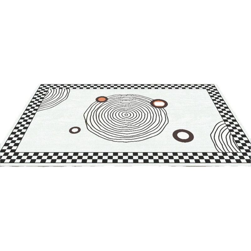Dark Gray Striped Carpet Polyester Modern Carpet Washable Carpet for Home Decor