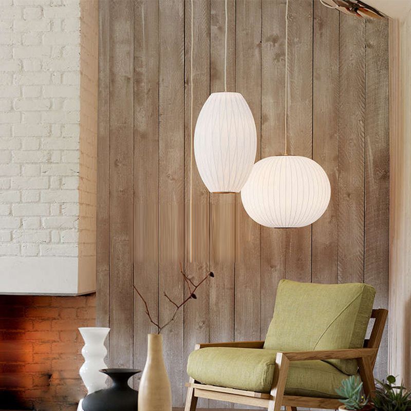 1 Light Pendant Light Fixture Modern Simple Silk Hanging Pendant Lights for Restaurant