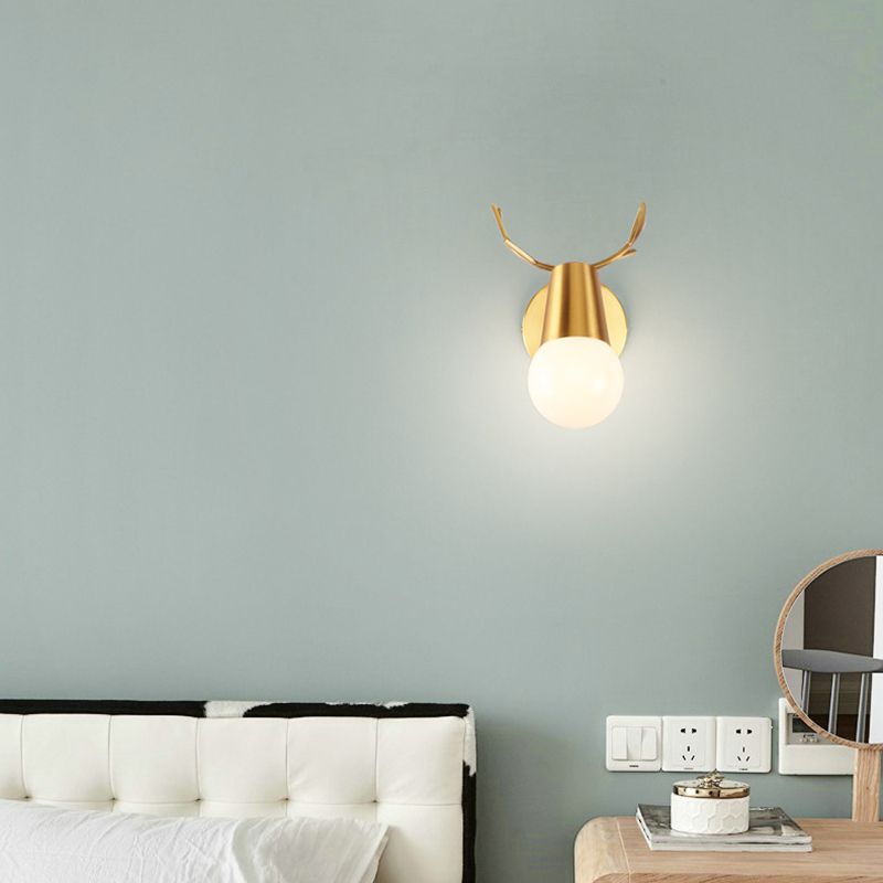 Antler Postmodern Wall Sconce One Bulb Wall Mounted Light Fixture for Sitting Room