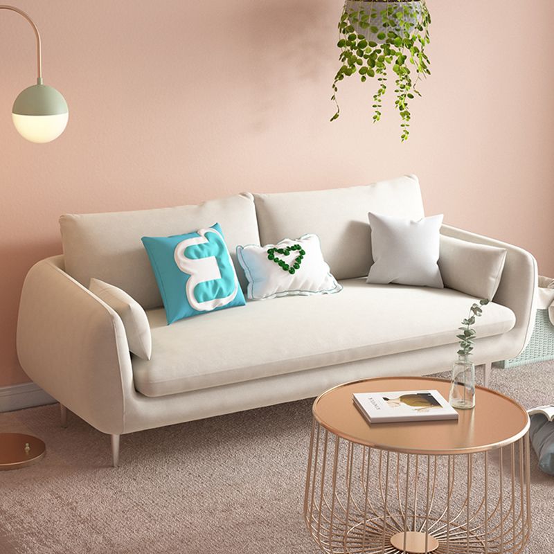 Modern Standard Cushions Sofa 25.5"W Square Arm Sofa with Bolster Pillows for Living Room