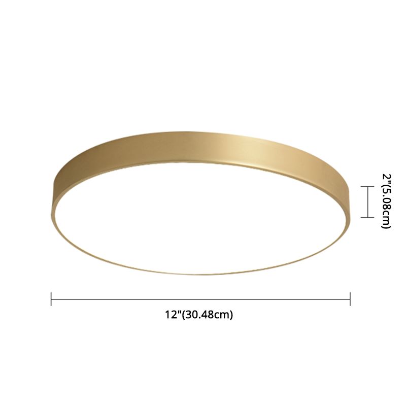Simplicity Round Shape LED Ceiling Lamp Modern Bedroom Corridor Lighting Fixture Light with Gold Baking Paint Bezel