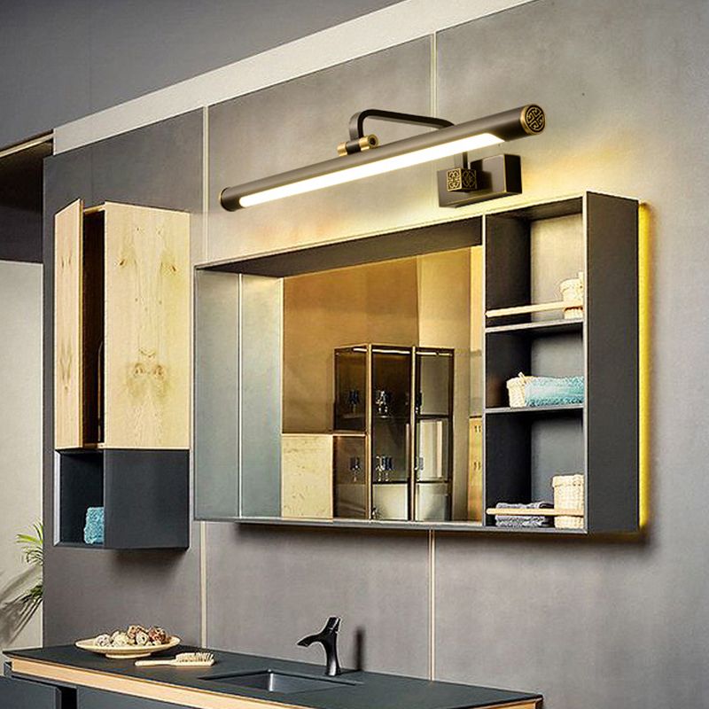 Metal Linear Shade Wall Sconce Modern Style 1 Light Mirror Wall Lighting Fixture