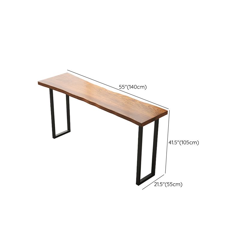 Modern Rectangle Pine Wood Bar Table Iron Legs for Dining Room
