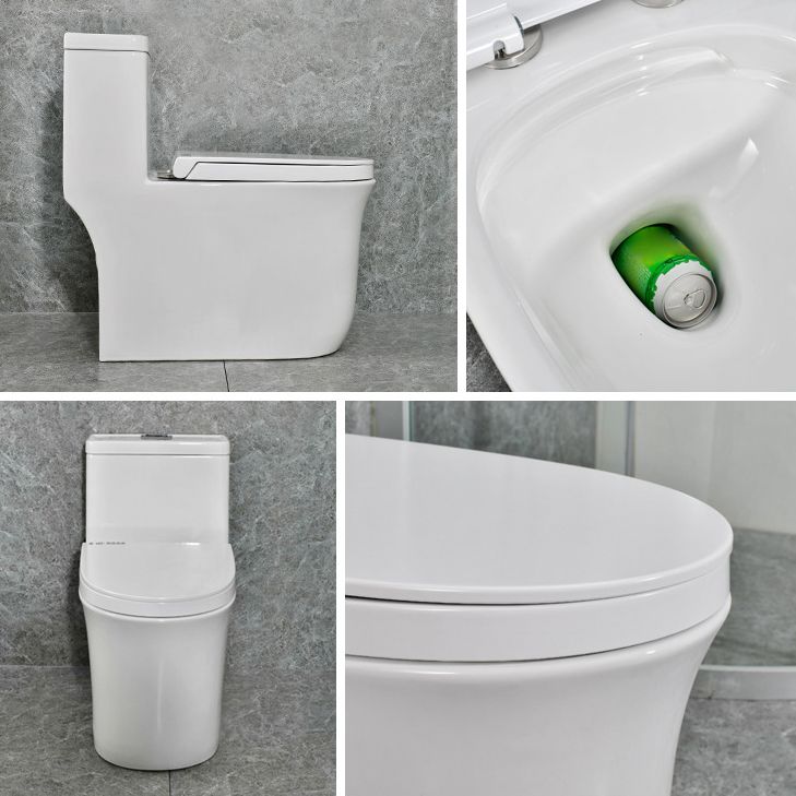 Modern White Flush Toilet Ceramic Elong One-Piece Toilet with Slow Close Seat