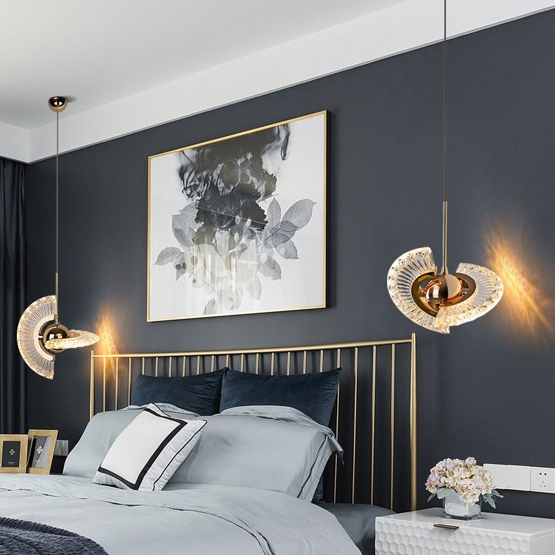 1 Light Plate Hanging Ceiling Light Modern Acrylic Ceiling Light with Hanging Cord for Bedside