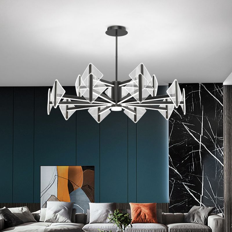 Acrylic Black Hanging Pendant Lights Contemporary Hanging Lamps for Living Room