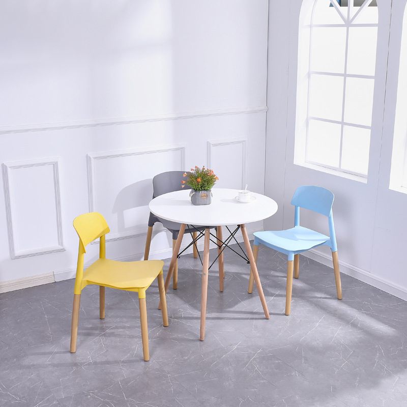 Ensemble de chaises de salle à manger avec pieds en bois et dossier ouvert, chaise d'appoint pour maison scandinave