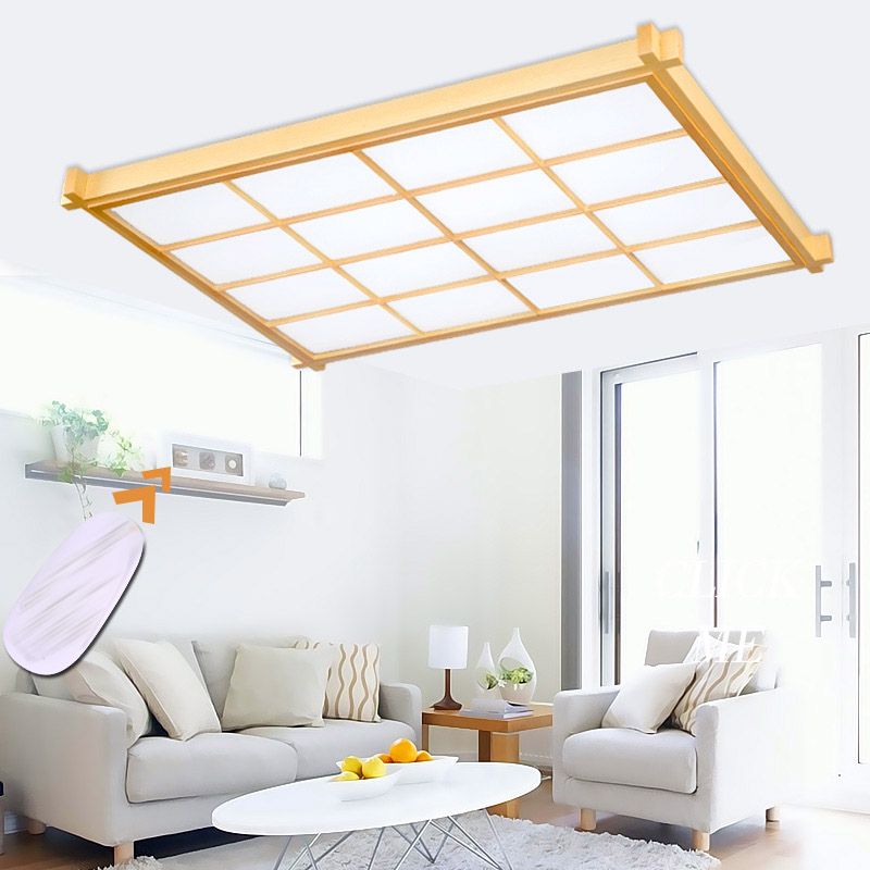 Houten inbouw plafondverlichtingsarmatuur Moderne LED-plafondlamp voor woonkamer