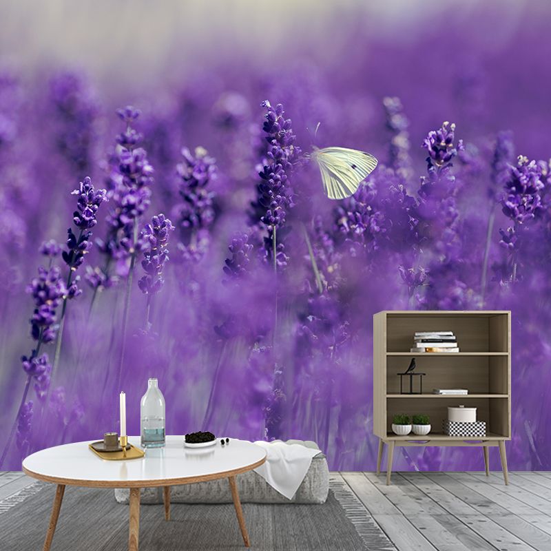 Beautiful Lavender Wall Mural Decal Colorful Mural Wallpaper for Girl Bedroom