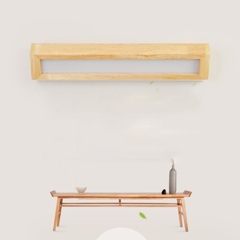 Moderne Stil Leuchte Rechteck Form Holz 1-Licht-Wandhalterlicht Licht