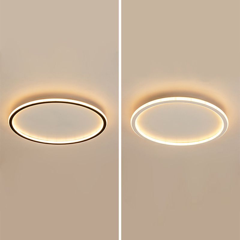 Plafonnier circulaire en métal, LED de style simple, proche du plafonnier
