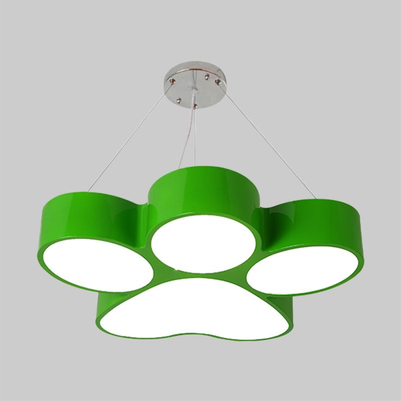 Yellow/Blue/Green Dog Claw Chandelier Minimalism LED Acrylic Hanging Ceiling Light for Playing Room