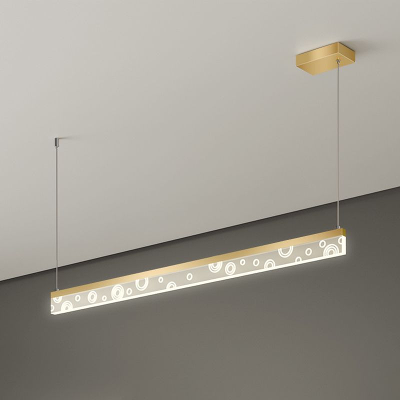 35,5 "/ 47" L Simple Rectangle Island Lamp Lamp Aluminium Dining Room LED PROSEMENT ARRIVE