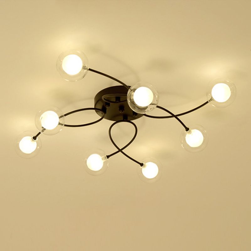 Lámpara de techo de múltiples luz iluminación de techo de vidrio de estilo moderno para sala de estar