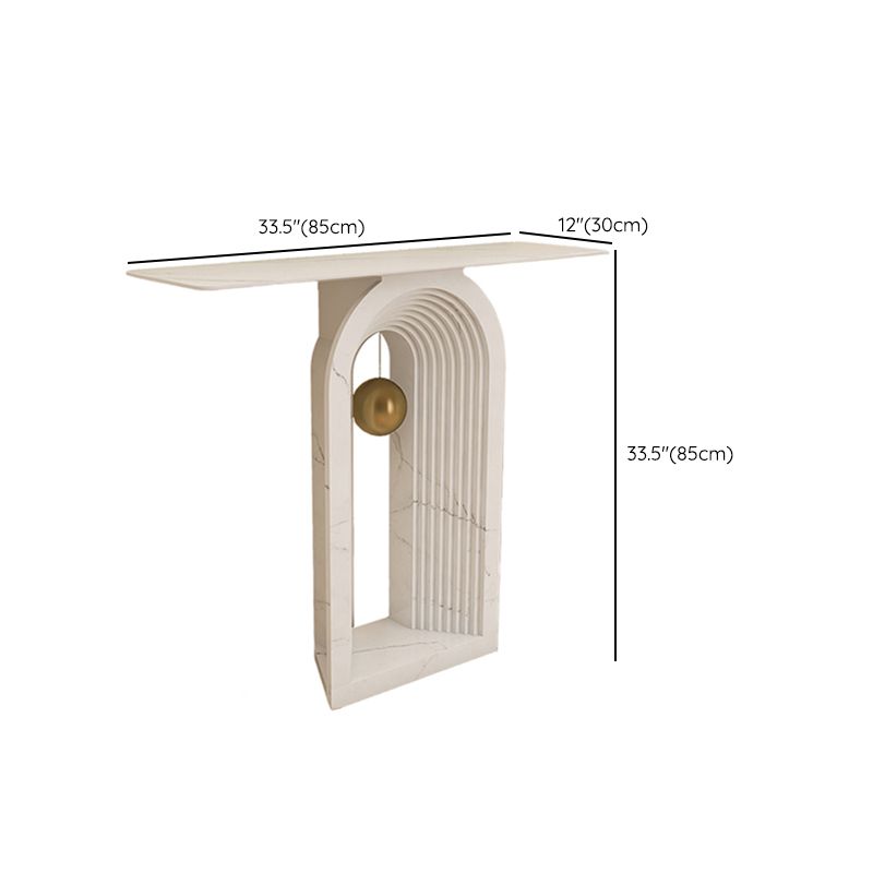 Contemporary White Console Table Rectangle Console Sofa Table for Hall