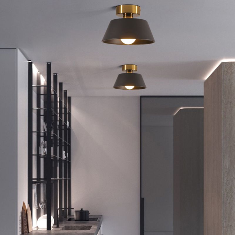 Iron 1 - Light Flush Mount Ceiling Lights Geometric Ceiling Flush in Black / White