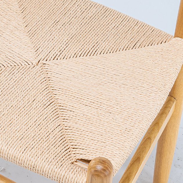 Silla de comedor de madera de estilo escandinavo, silla lateral de comedor con respaldo abierto para Patio