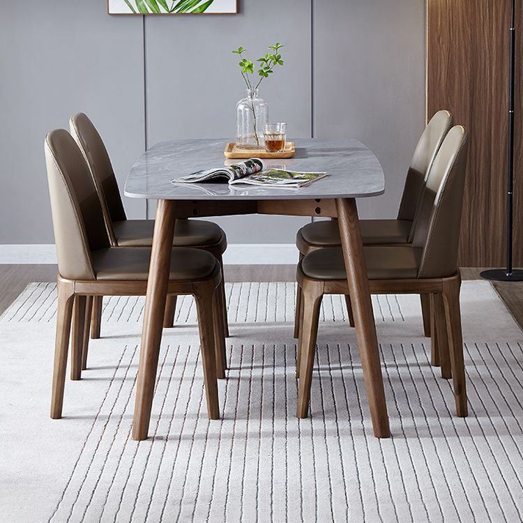 Silla auxiliar industrial de cuero para el hogar, silla de comedor Parsons con acabado mate (juego de 2)