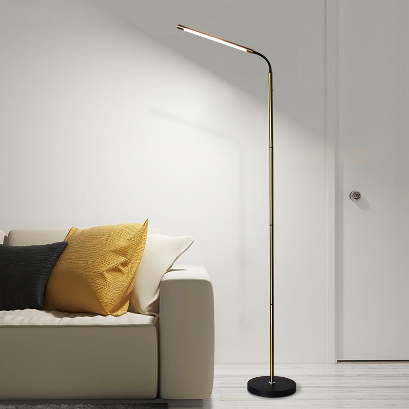 Modern Strip Shape Floor Light LED Metal Floor Standing Light with Acrylic Shade