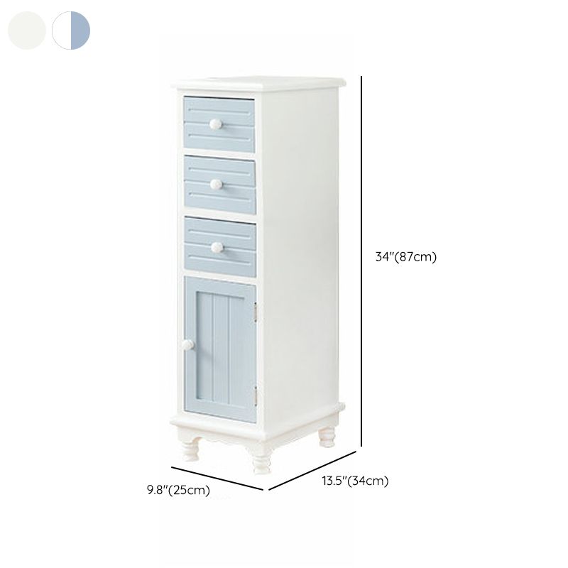 Nautical Vertical Solid Wood Storage Chest Bedroom Chest with Drawers