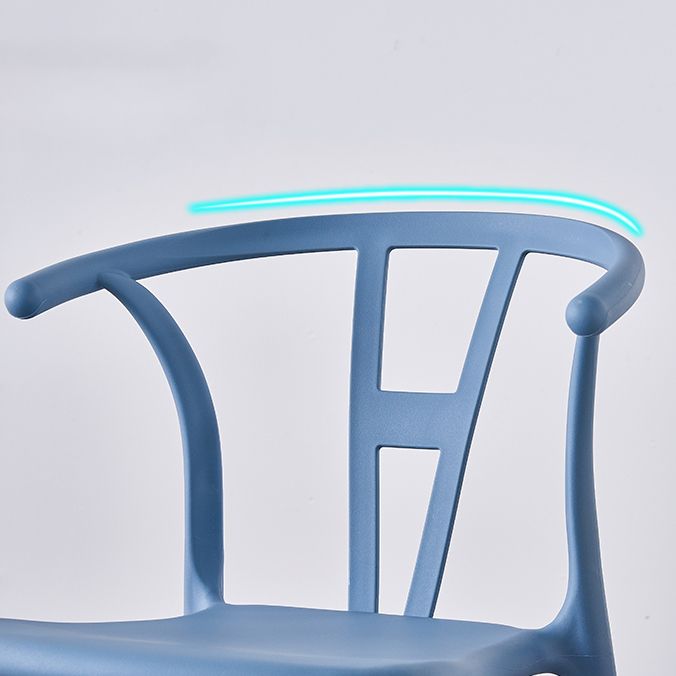 Sillas de comedor escandinavas de plástico sin brazos, silla auxiliar de comedor apilable (juego de 4)