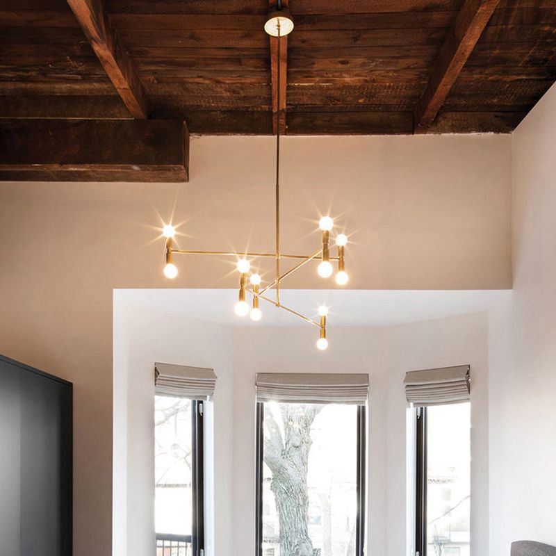 3 livelli il lampadario sospeso in metallo moderno a 12 luci kit lampada a sospensione in oro per camera da letto