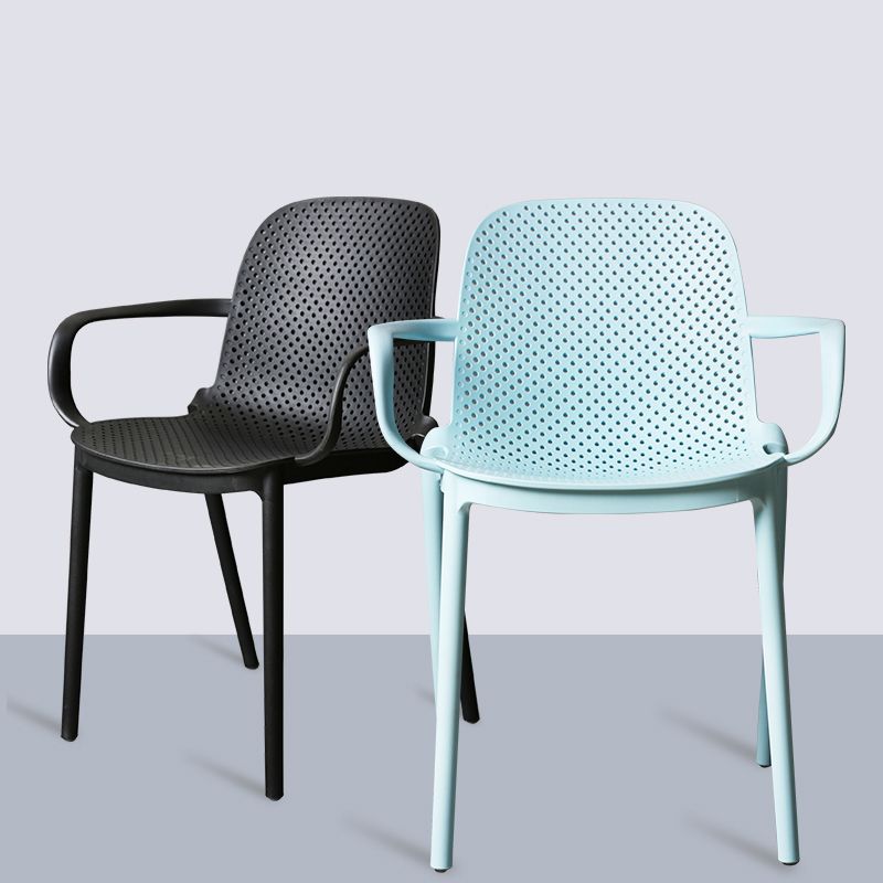Eigentijdse stijl plastic eetkamerstoel Dining stapelbare stoelen voor keuken (set van 4)