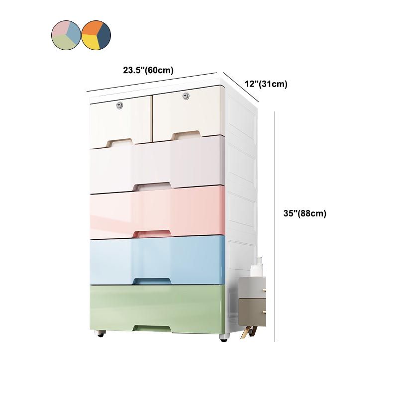 Contemporary Storage Cabinet Plastic Wardrobe Armoire with Drawer