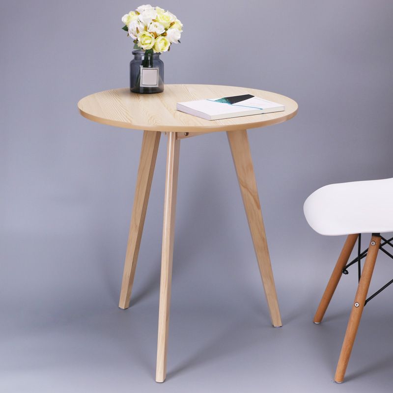 Scandinavian 23.6"/27.5" Round Wooden Top Side Table 3 Legs End Table