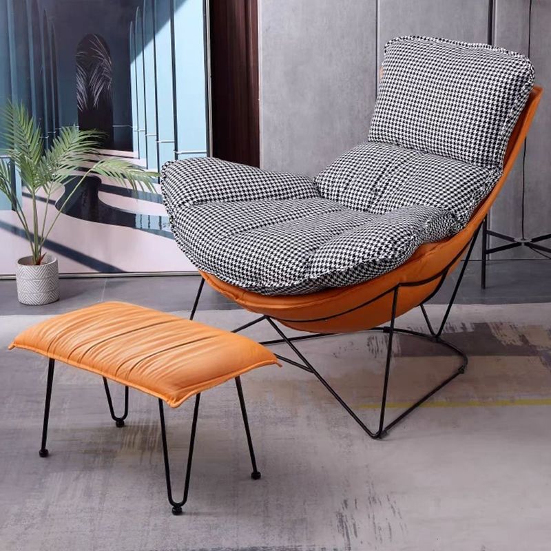 Contemporary Rocking Chair Cotton Upholstered Tufted Solid Color Indoor Rocking Chair