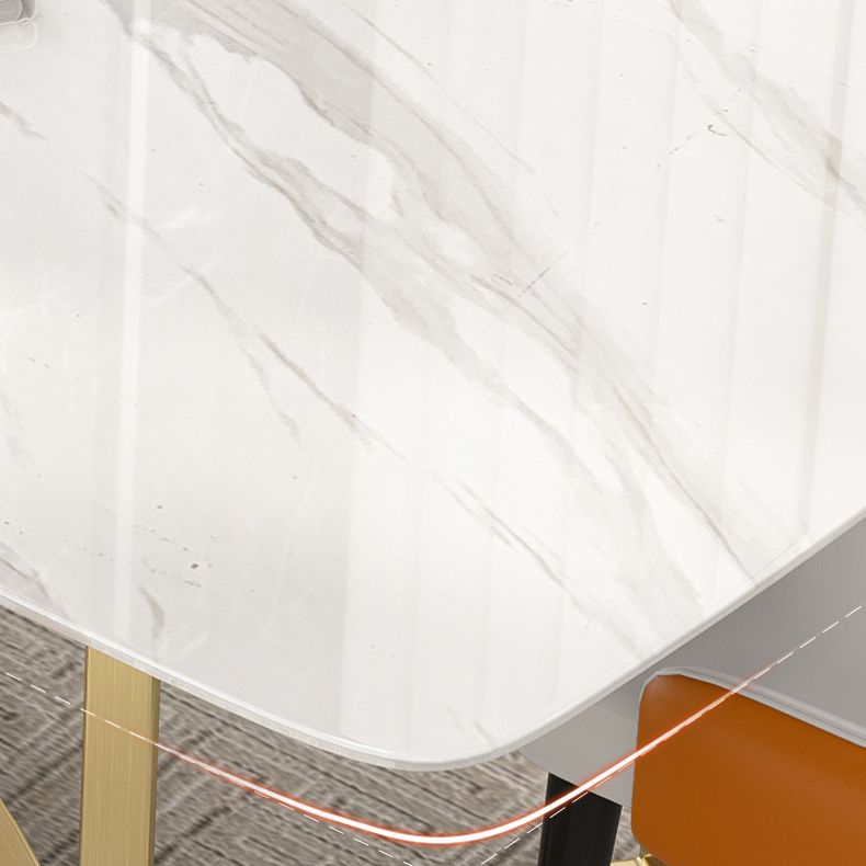 1/4/5/7 Pieces Luxurious Rectangle Dining Set Sintered Stone Top Dinette Table Set