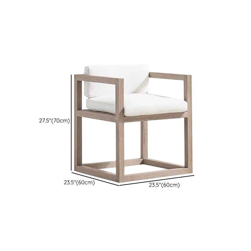 Contemporary White Patio Dining Chair with UV Protective Finish Cushion