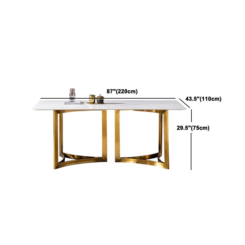 Glam White Sintered Stone Dining Table Set 1/4/5/7 Pieces Dining Set for Home Use
