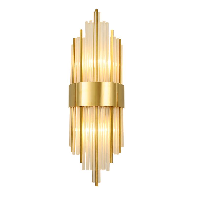 Kristallzylindrische Wandleuchte moderne Stil 2 Leuchten Wandmontierte Lampen