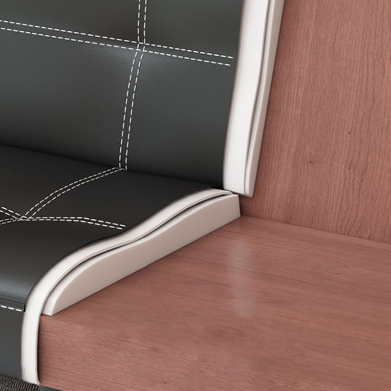 Modern Faux Leather Sofa Armless Convertible Biscuit Back Couch