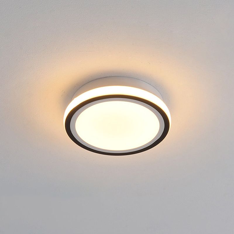 LED-gangplafondinbouwlamp Minimalistisch zwart inbouwlichtarmatuur met ronde/vierkante metalen kap in wit/3 kleurenlicht