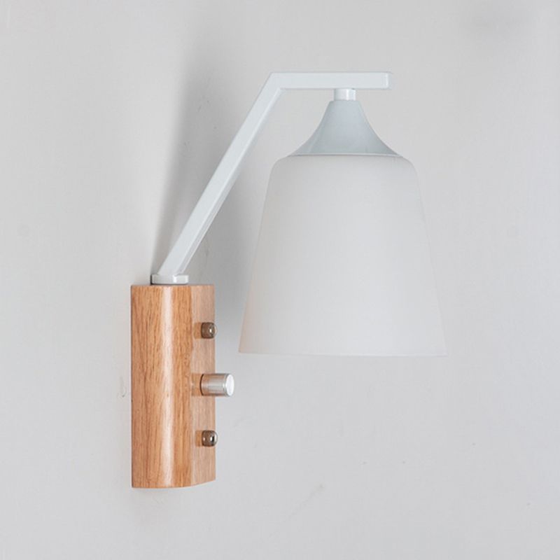 Modernist Wall Sconce Tapered Glass Sconce Lighting for Bedroom
