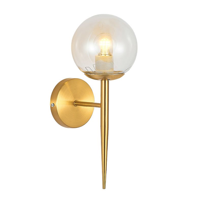 Glass Shaded Bath Vanity Lighting Modernism Metal Golden Light for Bathroom