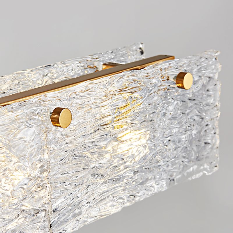 5 Light Island Lighting Modern Style Rectangular Shape Glass Hanging Light Fixtures