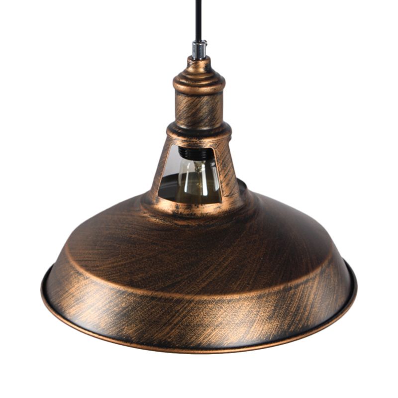 Iluminación colgante de granero envejecida de estilo antiguo 1 Luz de techo de comedor ligero, 10.5 "/12"/15 "de diámetro