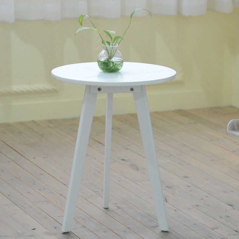 27.56" Tall Round Wood Side Table Contemporary Tri Pin End Table