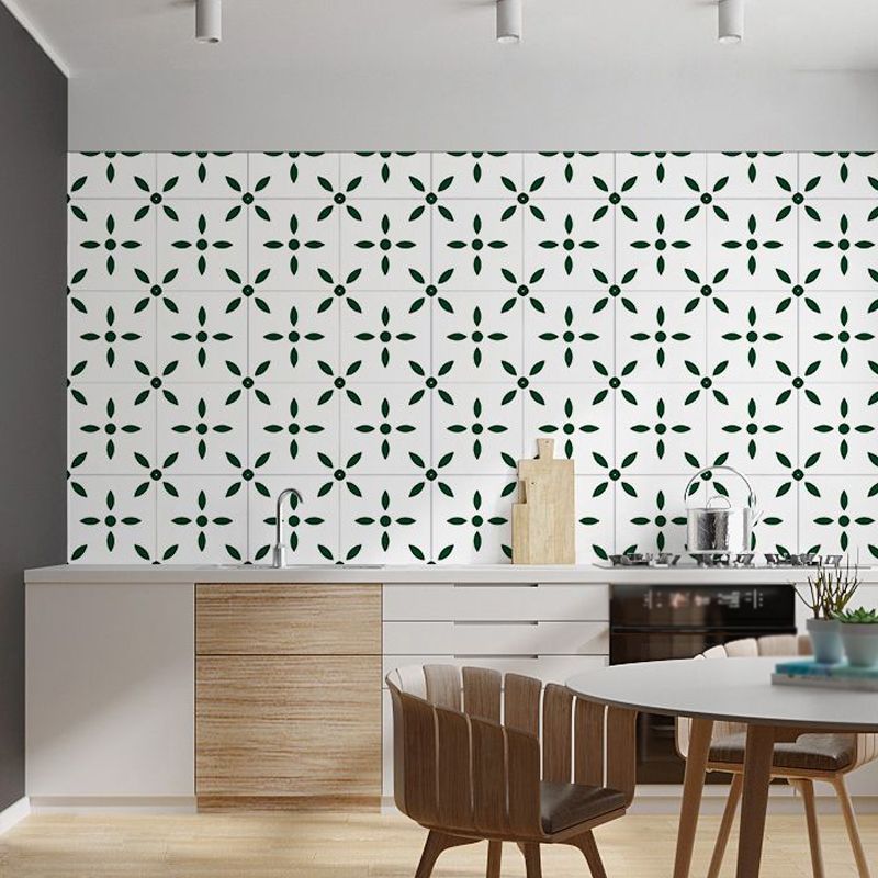 Green Leaves Wallpaper Roll Peel and Paste Country Bathroom Wall Art, 10' L x 12" W