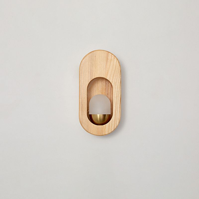 Moderna pared de madera apliques ovalado 1 luz acrílica de pared acrílica para dormitorio