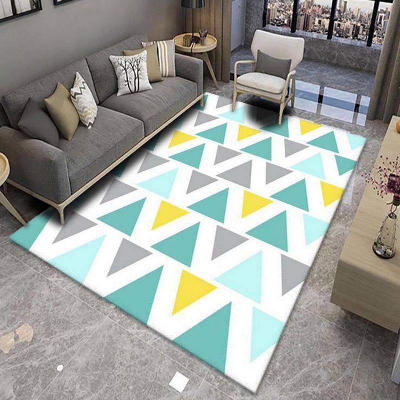 Geometric Area Carpet Modern Indoor Rug Polyester Stain Resistant Area Rug for Living Room