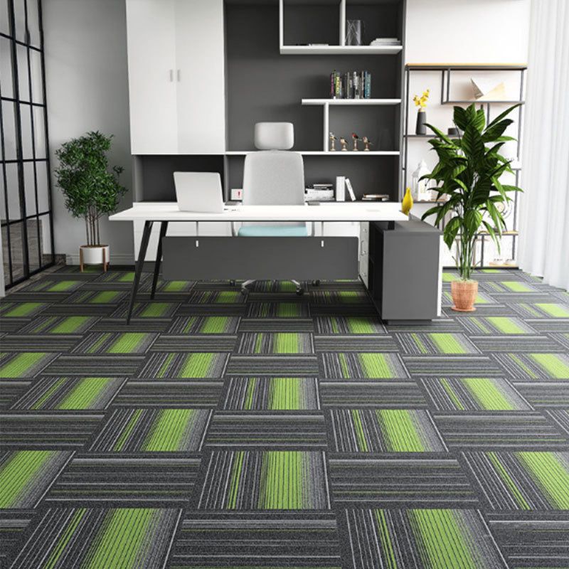 Indoor Carpet Tiles Geometric Print Level Loop Office Carpet Tiles