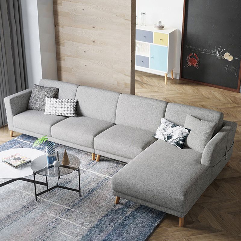 Scandinavian Fabric Sectional sofa Square Arm Sectional Sofa for Apartment