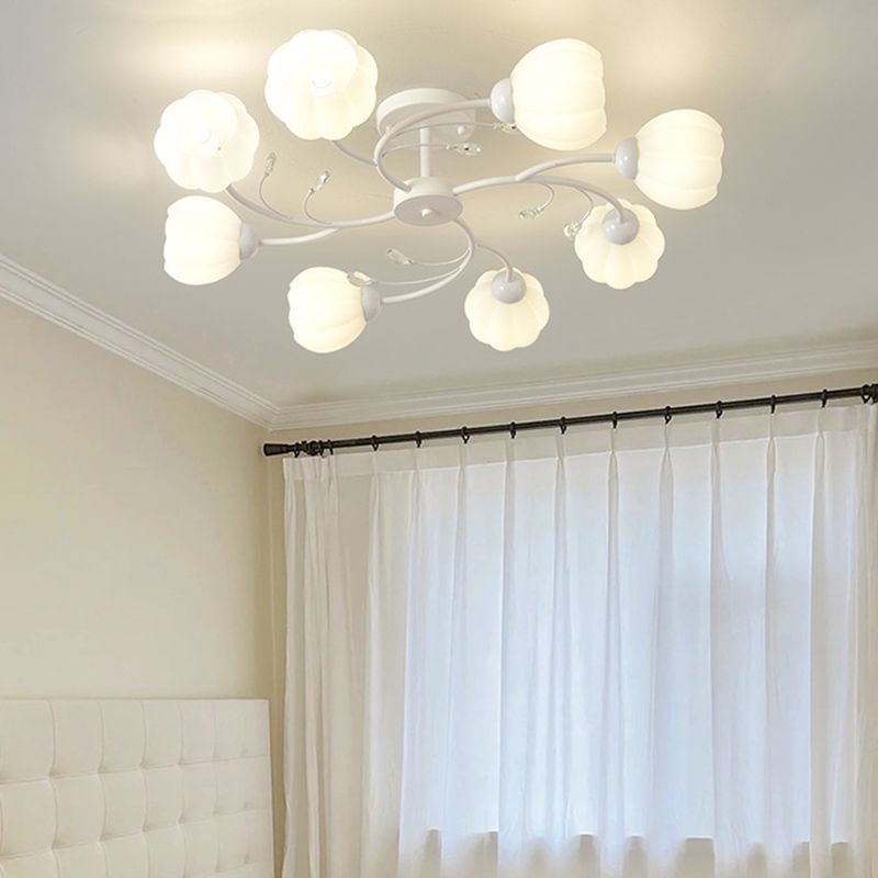 Modern Simple Ball Shape Ceiling Light with Glass Shade for Bedroom