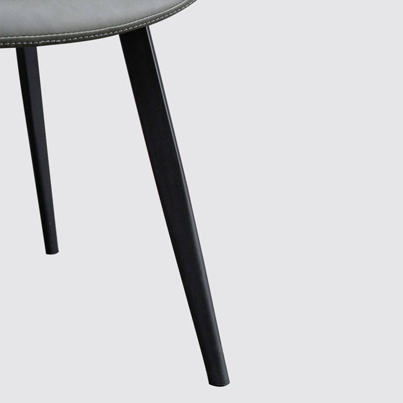 Chaises de salle à manger en cuir de style contemporain, fauteuil à dossier solide pour cuisine