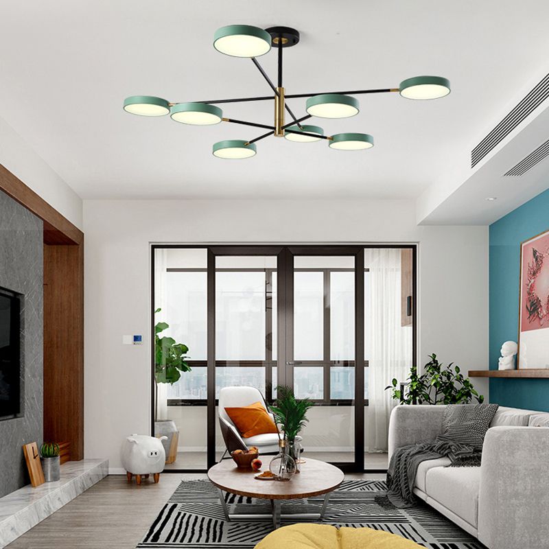 Lámparas colgantes de forma de geometría estilo moderno de metal colgante de metal accesorios