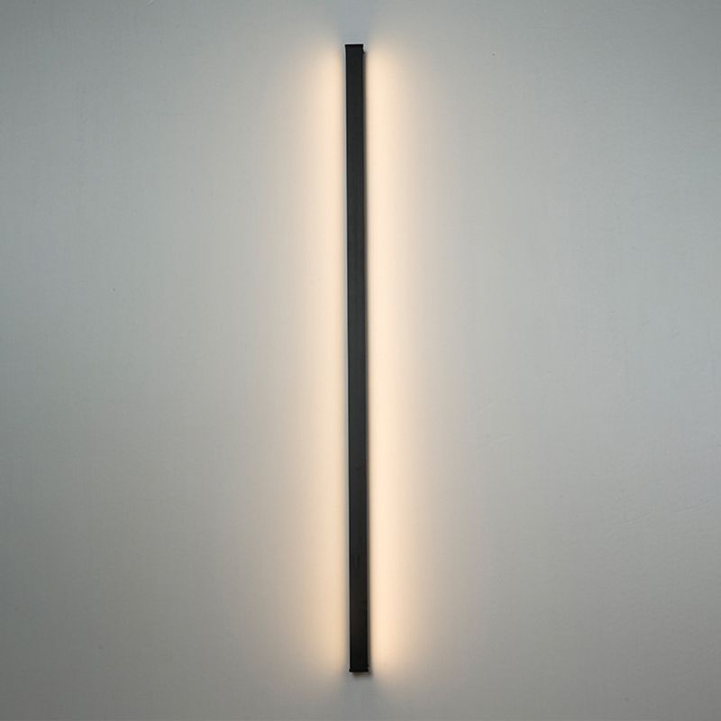 Modern Metal Wall Sconce Linear Shape Vanity Lamp with Plastic Shade for Bathroom